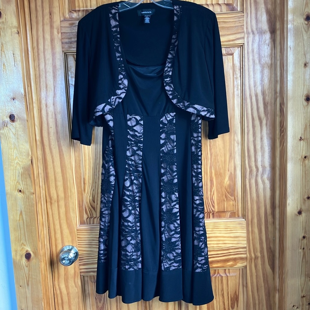 Black and Pink Dress with Bolero 2 piece